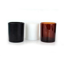 Luxury 7oz matte black candle containers with lids amber color glass jars for candle making